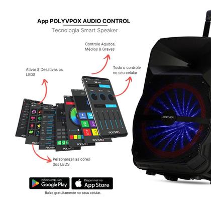 Imagem de Caixa De Som Amplificada Xc-715 TWS Polyvox Bluetooth Usb 700w + Microfone com Fio Polyvox