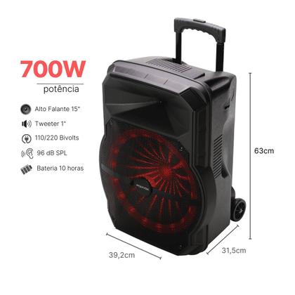 Imagem de Caixa De Som Amplificada Xc-715T Polyvox Bluetooth Usb 700w + Pedestal Tripé