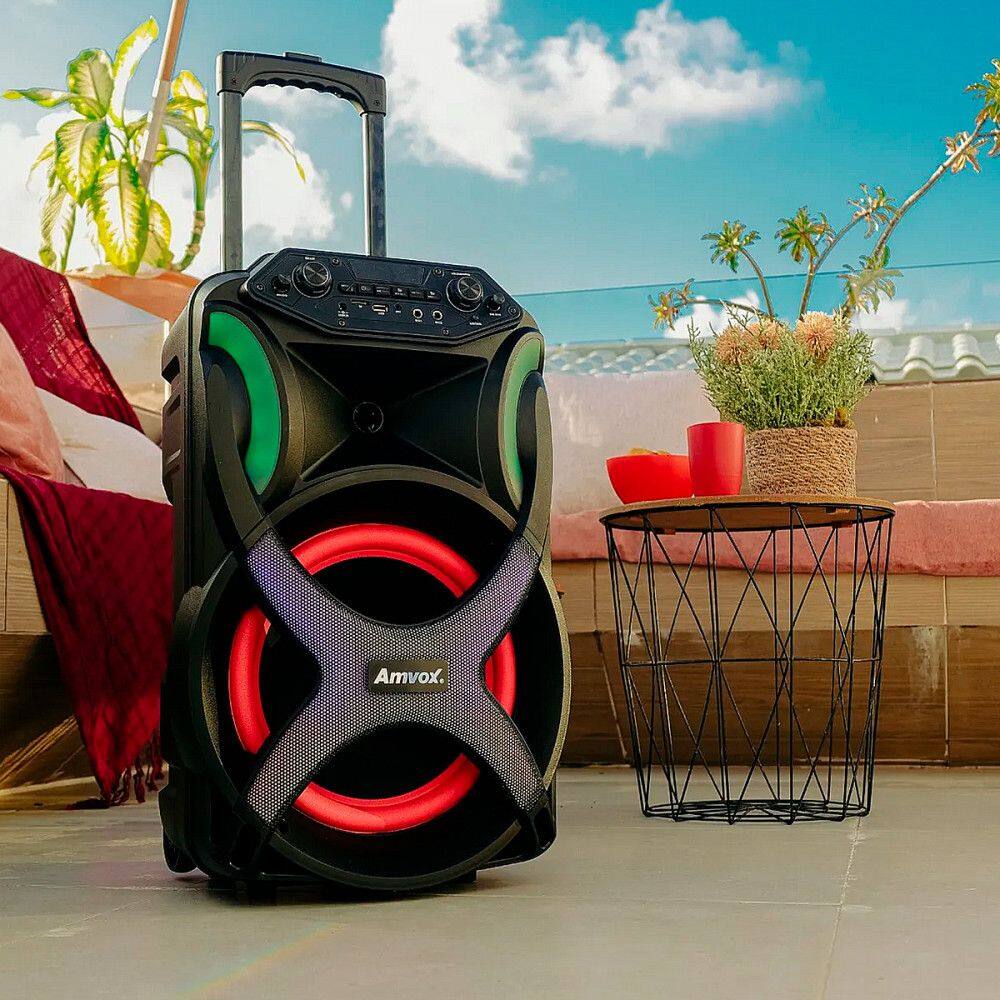 Imagem de Caixa De Som Amvox Fantasy 680W Led Bluetooth USB AUX SD FM P10 Bivolt Preto - ACA 680