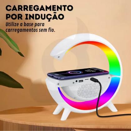 Imagem de Caixa De Som Bluetooth Carregador Indução  Abajur