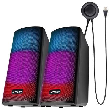 Imagem de Caixa De Som Bluetooth Cartão Sd Usb Para Pc Notebook e Celular Rgb