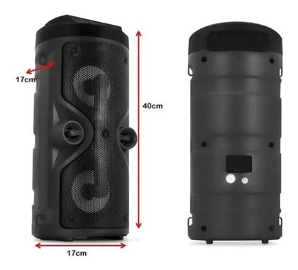 Imagem de Caixa de Som Bluetooth Com Microfone Led 20W RMS D-S13 Azul