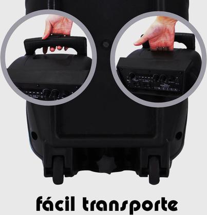 Imagem de Caixa De Som Bluetooth Grasep DBH8115 40W Portátil Com Microfone, Rodinhas, Alça Retrátil E Controle Remoto