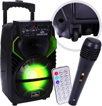 Imagem de Caixa De Som Bluetooth Grasep DBH8115 40W Portátil Com Microfone, Rodinhas, Alça Retrátil E Controle Remoto