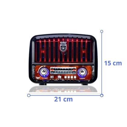 Caixa De Som Bluetooth JD-108 Retro SD Usb Fm Aux Altomex - Caixa