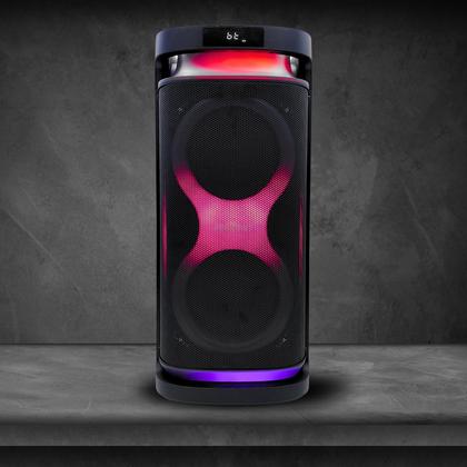 Imagem de Caixa de Som Bluetooth LED 160W RMS Bateria 4000mAh Compatível Entradas USB AUX Microfone e Guitarra