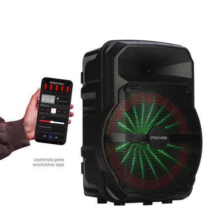 Imagem de Caixa de som Bluetooth Portatil Amplificada Polyvox Bluetooth XC-710T 300W com Autonomia de Bateria + Microfone sem fio