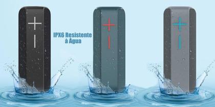 Imagem de Caixa de som Bluetooth Portátil IPX6 10W RMS KIMASTER - K450 Preta Cinza