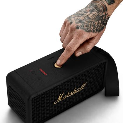 Caixa de Som Bluetooth Portátil Marshall Middleton - Preto/Latão