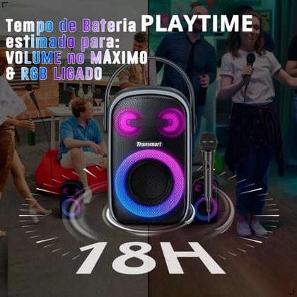 Imagem de Caixa De Som Bluetooth Portátil Tronsmart Halo 110 60w com Microfone Karaokê