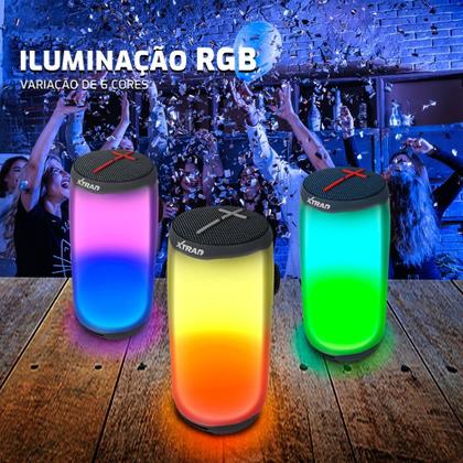 Imagem de Caixa de Som Bluetooth RGB Super Nova Xtrad Extreme 10w Cinza