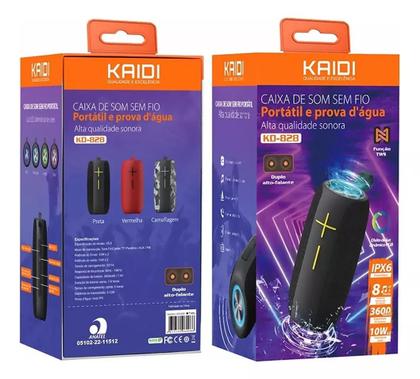 Imagem de Caixa De Som Bluetooth Sem Fio Portátil à Prova D'água 10W C/ Função Tws Kaidi KD-828