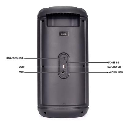 Imagem de Caixa De Som Bluetooth Torre Portátil Potente Ent. Usb Micro SD Rádio Fm TWS Led RGB Excelentes Graves Bateria