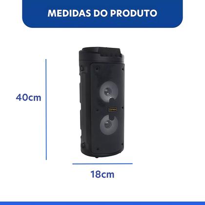 Imagem de  Caixa de Som Bluetooth Torre Portátil Ultra Booster com Microfone Potência e Versatilidade