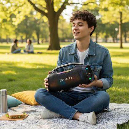 Imagem de Caixa De Som Boombox Plus Aiwa 55w Pmpo Awa408 Bluetooth