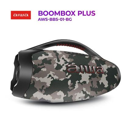 Imagem de Caixa de Som Boombox Plus AIWA BBS-01-BG 200W BT 30H IP66 USB Cinza