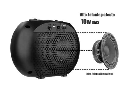 Imagem de Caixa De Som Com Microfone Infantil Caixinha Luz Bluetooth