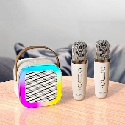 Caixa De Som Com Microfone Karaokê sem fio Bluetooth Brincadeira Família Criança