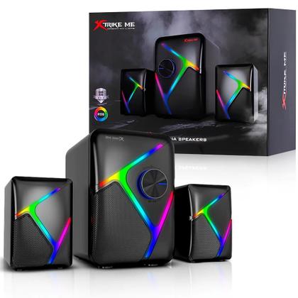 Imagem de Caixa de Som Gamer 2.1 Xtrike-ME SK-610 para PC Notebook RGB