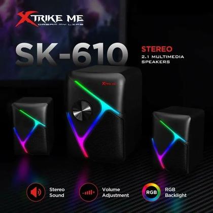Imagem de Caixa de Som Gamer 2.1 Xtrike-ME SK-610 para PC Notebook RGB