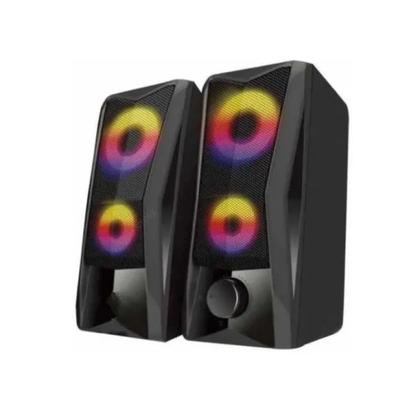 Imagem de Caixa de som gamer led rgb stereo usb/p2 - lehmox gt-s4