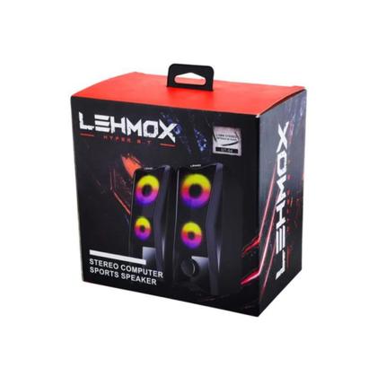 Imagem de Caixa de som gamer led rgb stereo usb/p2 - lehmox gt-s4