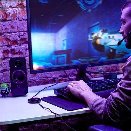 Imagem de Caixa de Som Gamer para Computador JBL Quantum Duo RGB Integrado Preto