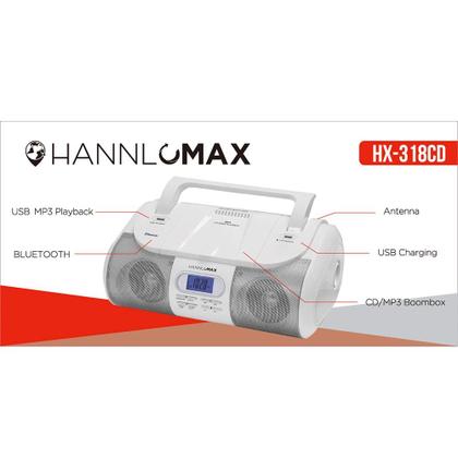 Imagem de Caixa de som Hannomax CD/MP3/USB - FM PLL, Bluetooth, 2 entradas USB