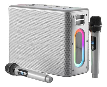 Imagem de Caixa De Som Imenso X32 120w Tws Rgb 2 Microfones Sem Fio Prateado