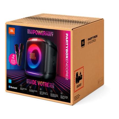Imagem de Caixa de Som JBL Partybox Encore 2, com 2 Microfones Sem Fio, Bluetooth, USB, 100W RMS, Preto - 58035034