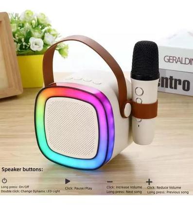 Imagem de Caixa De Som Karaokê Portátil Rgb, Microfone/efeito De Voz