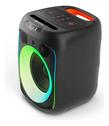 Imagem de Caixa de Som Média Bluetooth Rádio FM TWS Goldentec GT Cube Leve Portátil LED sincronizado com a música Preto
