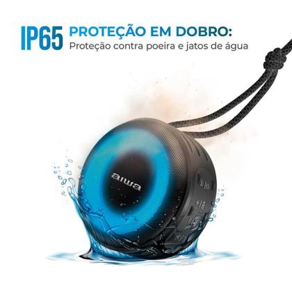 Imagem de Caixa de som mini Speaker Aiwa Bluetooth Luzes Multicores SP-02 10W BT 16H IP65 RGB USB TWS bivolt