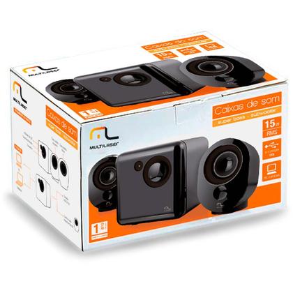 Imagem de Caixa de Som Multilaser 2.1 Preto e Grafite USB - SP166