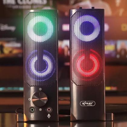 Imagem de Caixa de Som Multimídia Soundbar Alto Falante Knup Gamer Para PC Notebook