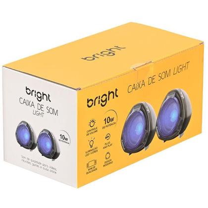 Imagem de Caixa de Som para Computador LIGHT BRIGHT RGB USB/P2 5V-10W Preta