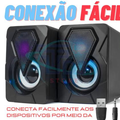 Imagem de Caixa De Som  Para Computador Notebook Pc Gamer Led Rgb