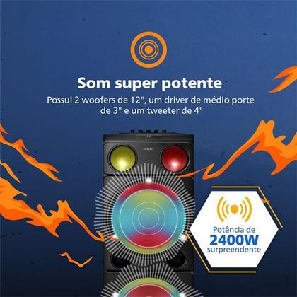 Imagem de Caixa de Som para Festas Philips TAX5509/78 Bluetooth, Preto