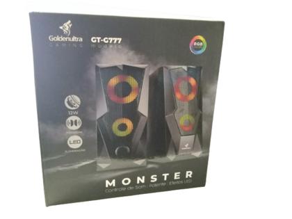 Imagem de Caixa De Som Para Pc 12w Gamer Usb 5v Led Rgb