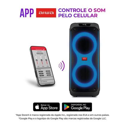 Imagem de Caixa de Som Party Box AIWA Bluetooth Luzes Multicores AWS-PB-04 Party Box Bivolt