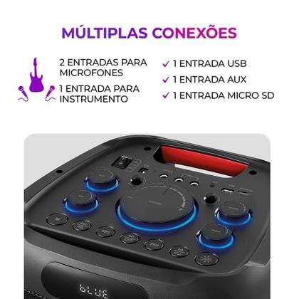 Imagem de Caixa de Som Party Box AIWA Bluetooth Luzes Multicores AWS-PB-04 Party Box Bivolt