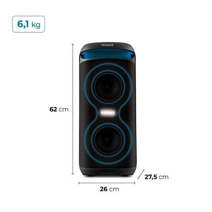 Imagem de Caixa de Som PartyBox AIWA PB-08 Bluetooth 8H RGB USB TWS Preto
