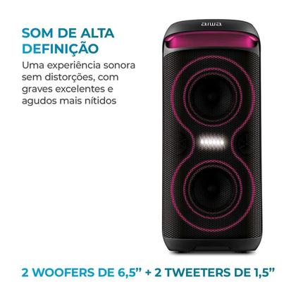 Imagem de Caixa de Som PartyBox AIWA PB-08 Bluetooth RGB USB TWS Preto