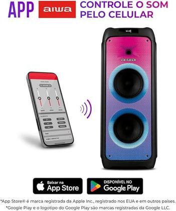 Imagem de Caixa de Som Partybox Aiwa Pb06 Bluetooth 20h RGB USB Tws