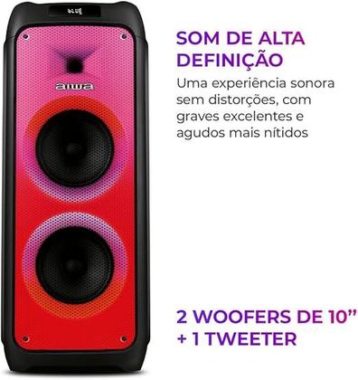 Imagem de Caixa de Som Partybox Aiwa Pb06 Bluetooth 20h RGB USB Tws