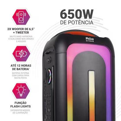 Imagem de Caixa de Som Philco Bluetooth 650W Rms PCX6701 Bivolt