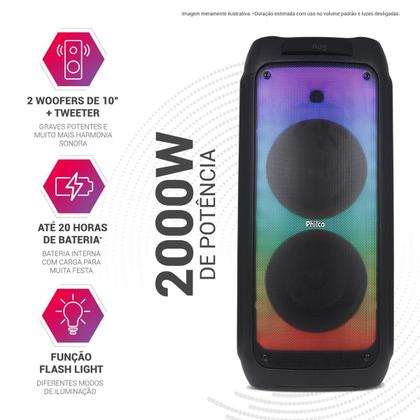 Imagem de Caixa de Som Philco Extreme Flash Lights 2000W PCX10101