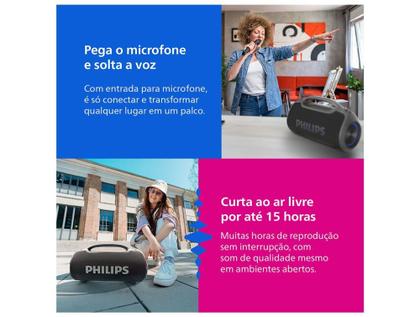 Imagem de Caixa de Som Philips Bombeat Boombox TAX400B/00 Bluetooth Amplificada Portátil IP66 200W USB