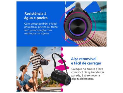 Imagem de Caixa de Som Philips Bombeat Boombox TAX400B/00 Bluetooth Amplificada Portátil IP66 200W USB