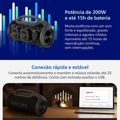 Imagem de Caixa De Som Philips Boombox Tax400b/00 Preto 200w